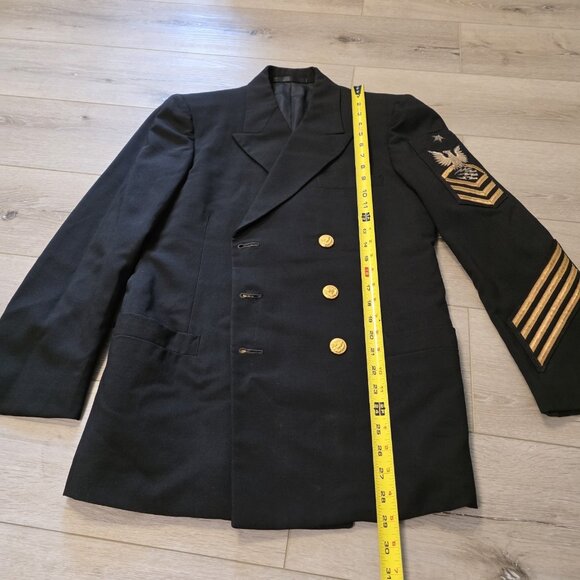 Vtg 60's US Navy Master Chief Petty Officer Dress Dark Blue Jacket READ - Picture 8 of 12